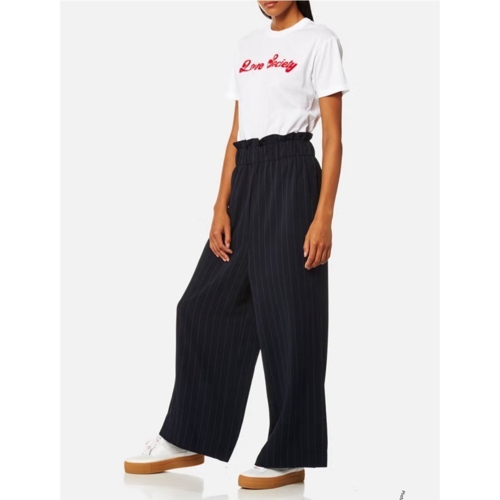 Ganni Women's Clark Pinstripe Trousers - Total Eclipse size 2